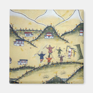 Íman Casa do Butão com quadros de arqueiros - Butão