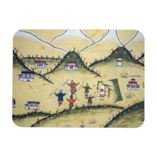 Íman Casa do Butão com quadros de arqueiros - Butão