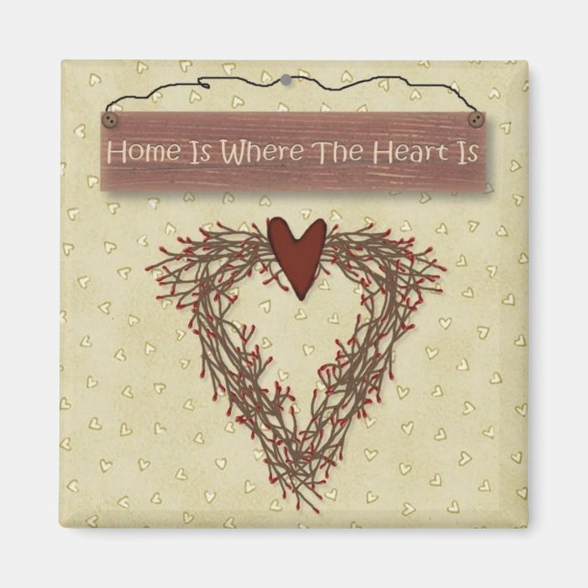 Íman Casa É Onde O Coração É Magneta (Frente)