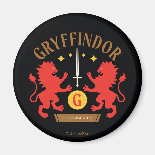 Íman Casa GRYFFINDOR™ Espada Dupla do Leão Gráfica (Frente)