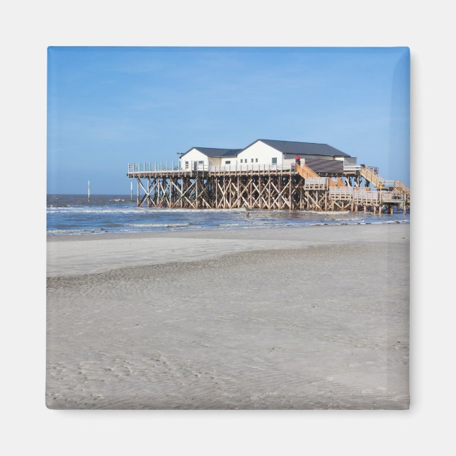 Íman Casa sobre pernas na praia da Rua. Peter Ording (Frente)