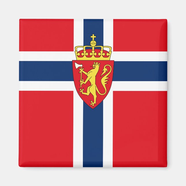 Íman Casaco de armas da Noruega sob pavilhão da Noruega (Frente)