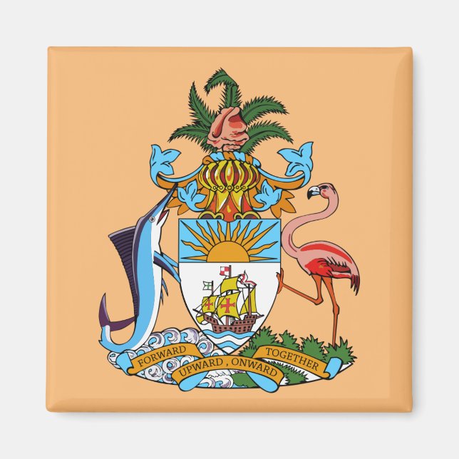 Íman Casaco de armas das Baamas (Abaco, Eleuthera) (Frente)