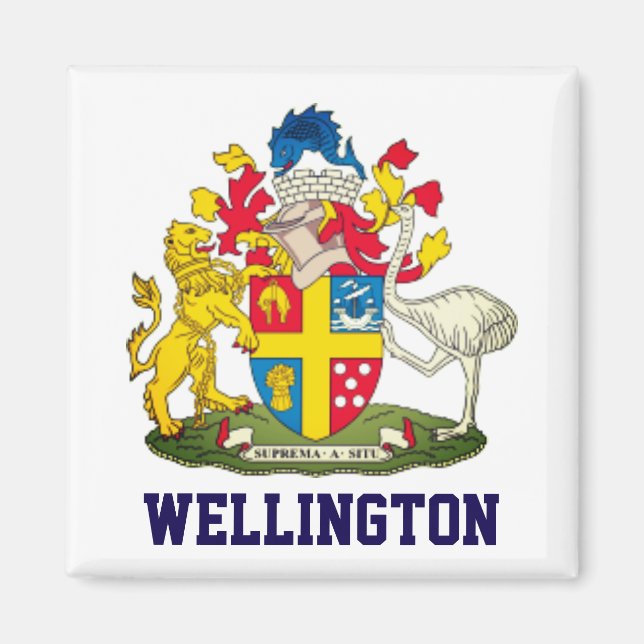 Íman Casaco de Armas de Wellington, Nova Zelândia (Frente)