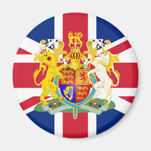 Íman CASACO de Armas e Bandeira do Reino Unido