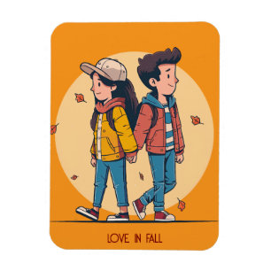 Íman Casal com as mãos caminhando juntas no outono