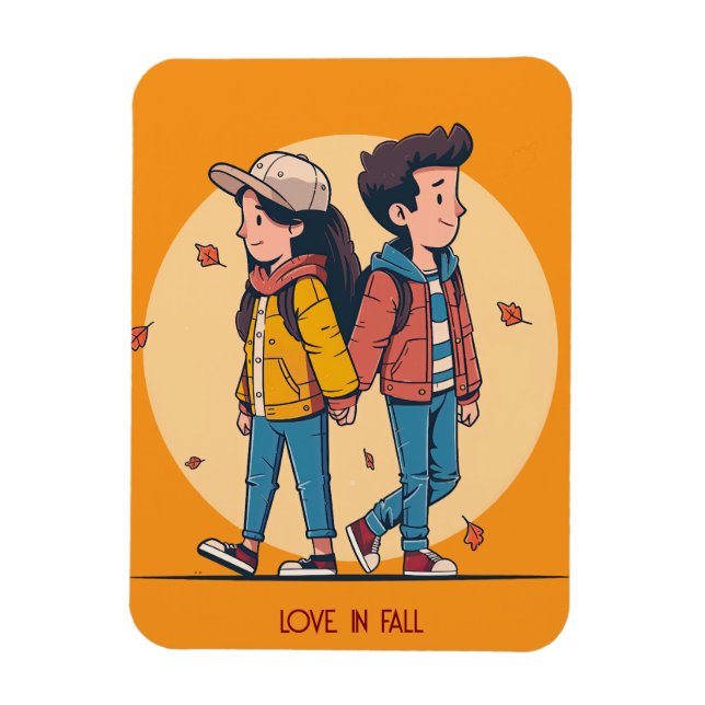 Íman Casal com as mãos caminhando juntas no outono (Vertical)