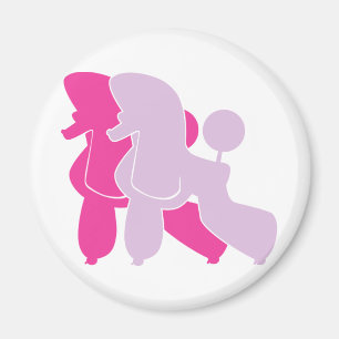 Íman Casal da caniche de Minimalistic do rosa quente