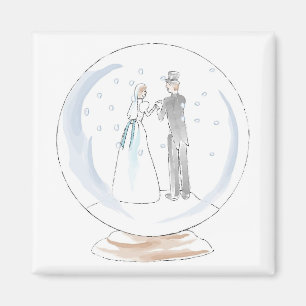 Íman Casal de Casamento da Neve Globe