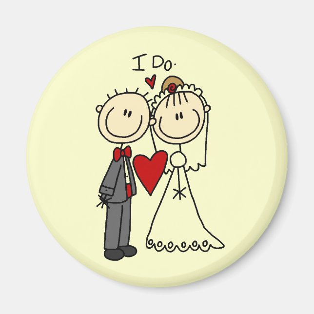 Íman Casal de casamento I Do T-shirts e presentes (Frente)