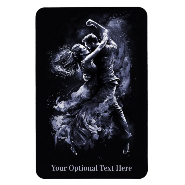 Íman Casal de dança de texto personalizado (Vertical)