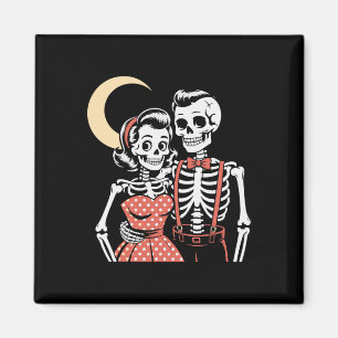 Íman Casal De Esqueleto Vintage Halloween Em Ruas Dos A