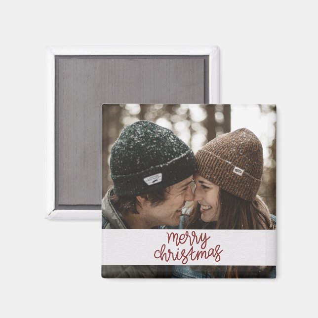 Íman Casal de Foto Feliz de Natal (Front/Back)