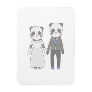Íman Casal de Noivos Panda Fofinho – Noiva & Noivo Kawa