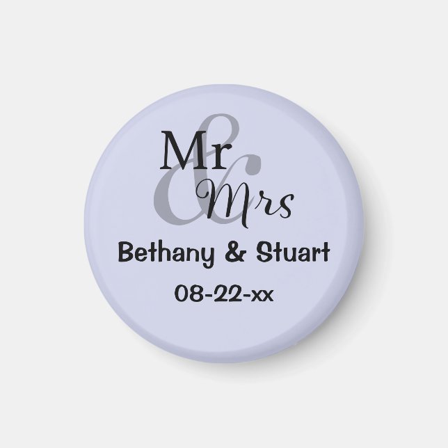 Íman Casal de Noivos Sr & Sra (lilás) (Frente)