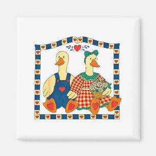 Íman Casal de Pato de Arte Popular Com Flores Casa de C