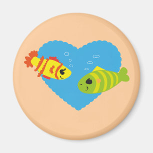 Íman Casal de Peixes Fofos no Aquário de São Valentão
