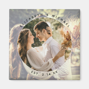 Íman Casal Elegante Noiva e Favor de Casamento Fotográ