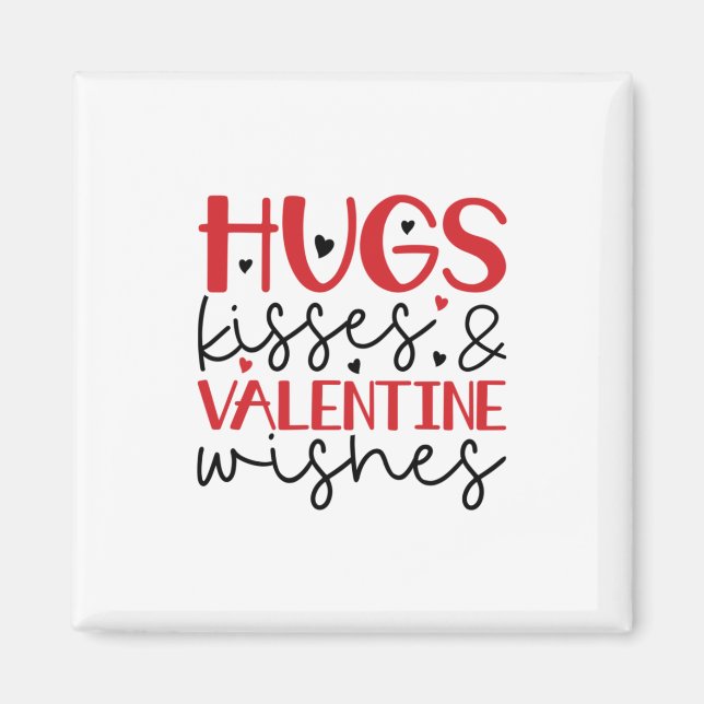 Íman Casal Gift Hugs Kisses Deseja (Frente)