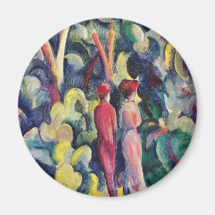 Íman Casal na Trilha da Floresta por August Macke