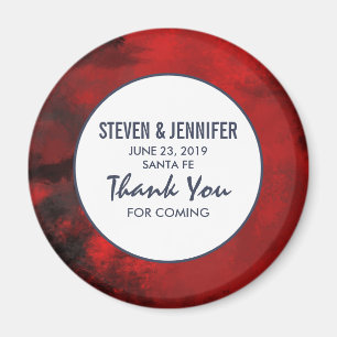 Íman Casamento abstrato artístico preto e vermelho