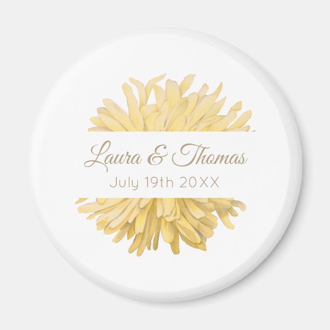 Íman Casamento Amarelo e Branco (Frente)