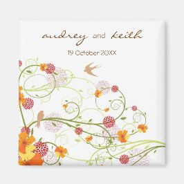 Íman Casamento Amarelo Hibiscus e Engole Salvar a Data