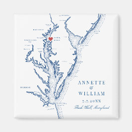 Íman Casamento Azul Elegante do Rock Hall Maryland