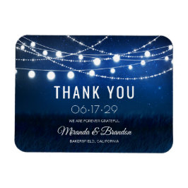 Íman Casamento Azul Moderno - Obrigado Magnet