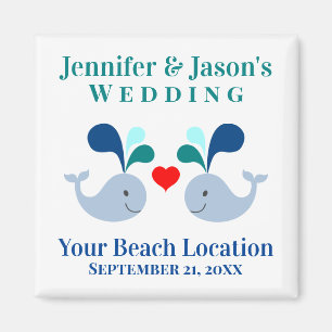 Íman Casamento Baleia Fofa Destino de Praia Tropical