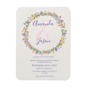 Íman Casamento bonito de flores silvestres púrpuras