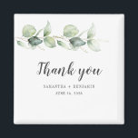 Íman Casamento Botânico Eucalyptus Watercolor Obrigado<br><div class="desc">Para todos aqueles que apareceram para celebrar seu dia especial com você,  este elegante cartões de agradecimentos floral botânico geométrico com eucalipto deixa perfeito quando você quer dizer obrigado e deixa uma memória duradoura. Altere facilmente os detalhes na frente e a mensagem personalizada no verso clicando no botão "Personalizar"</div>