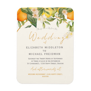 Íman Casamento Botânico Moderno de Citrus Lemons