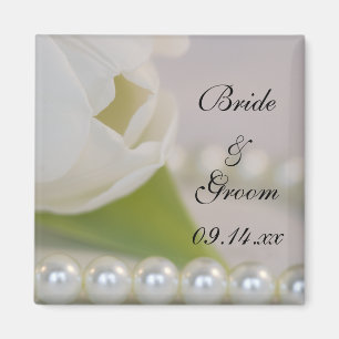 Íman Casamento branco da tulipa e do primavera das