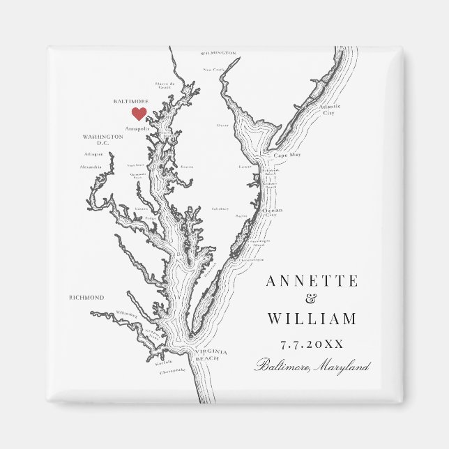 Íman Casamento Branco Elegante de Baltimore Maryland (Frente)