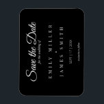 Íman Casamento branco preto clássico simples Salve a da<br><div class="desc">Casamento preto e branco clássico simples Salve o ímã de data</div>