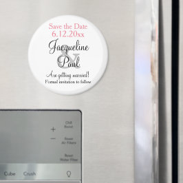 Íman Casamento branco rosa Salvar a Data