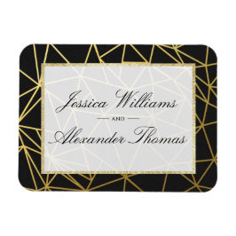Íman Casamento Clássico Dourado e Preto