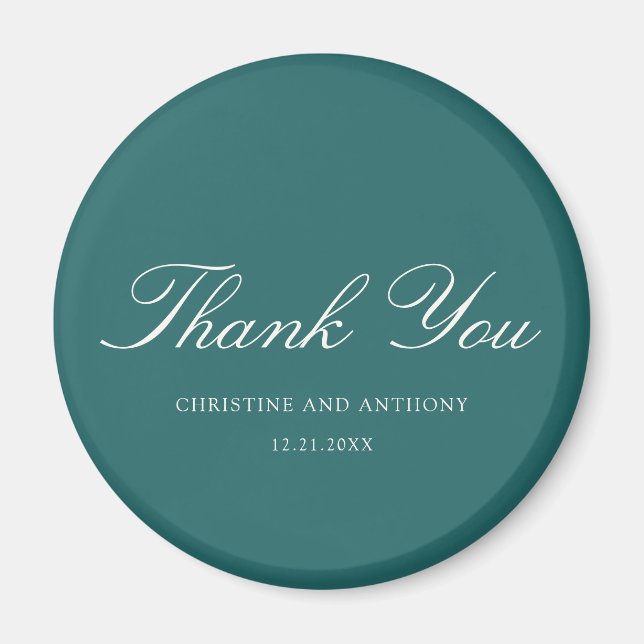 Íman Casamento Clássico em Verde Água com Dinheiro Anti (Frente)