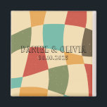 Íman Casamento Colorido Minimalista<br><div class="desc">Magnet Colorida Minimalista De Casamento</div>