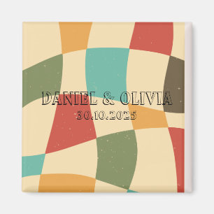 Íman Casamento Colorido Minimalista