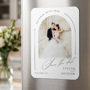 Íman Casamento com Arco de Foto Minimalista com Letra M