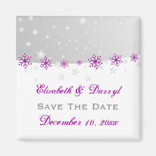 Íman Casamento com cinza de prata roxa em floco de neve