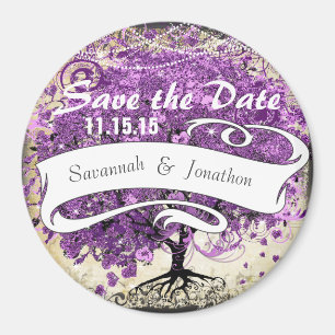 Íman Casamento com Folha de Coração Roxo Radiante