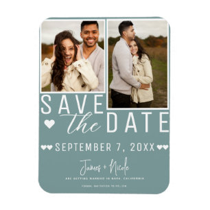 Íman Casamento com Foto 2 do Save the Date do Marfim Mo