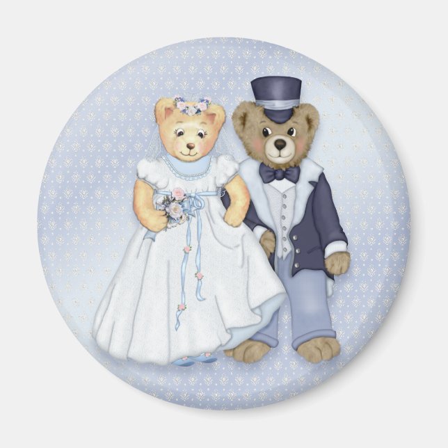Íman Casamento com Urso de Teddy - Personalizar (Frente)