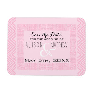 Íman Casamento cor-de-rosa com Design étnico Salve o