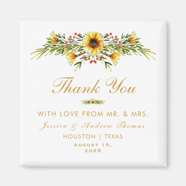 Íman Casamento das Flores de Verão Decorativas (Frente)