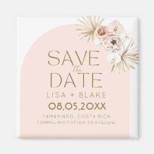 Íman Casamento de Arca Floral Rosa Salva a Data