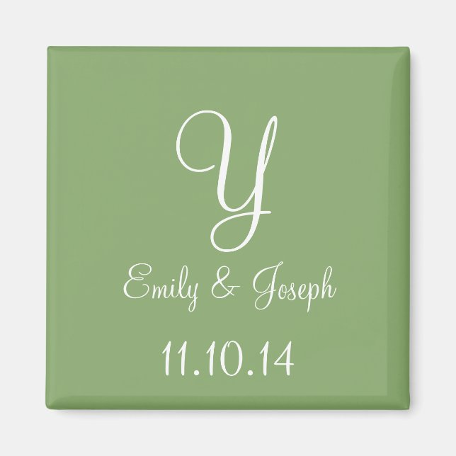 Íman Casamento de Asparagus Bonito Monocromático (Frente)